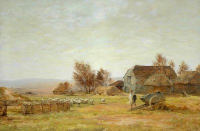 Eine Schaffarm in den South Downs, 1906 von James Aumonier